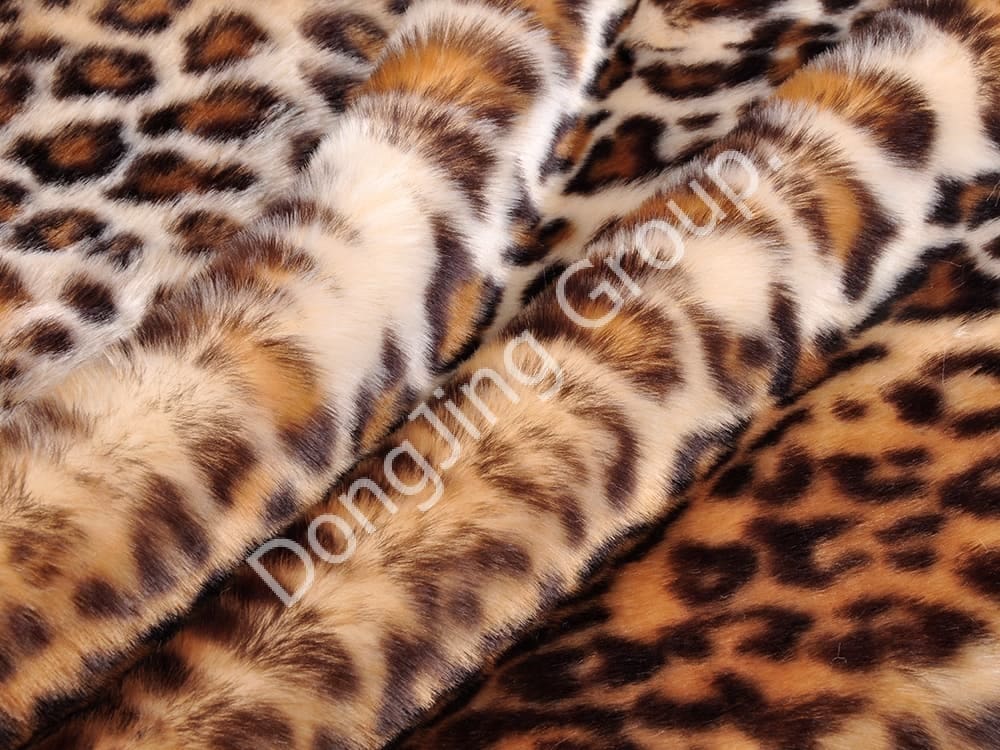 DP1099-Miprint چاپ پلنگی دو رنگ faux fur fabric