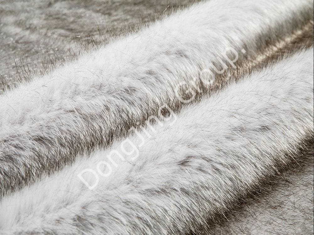 9HG0091-خز روباه قهوه رنگی مایل به سفید faux fur fabric