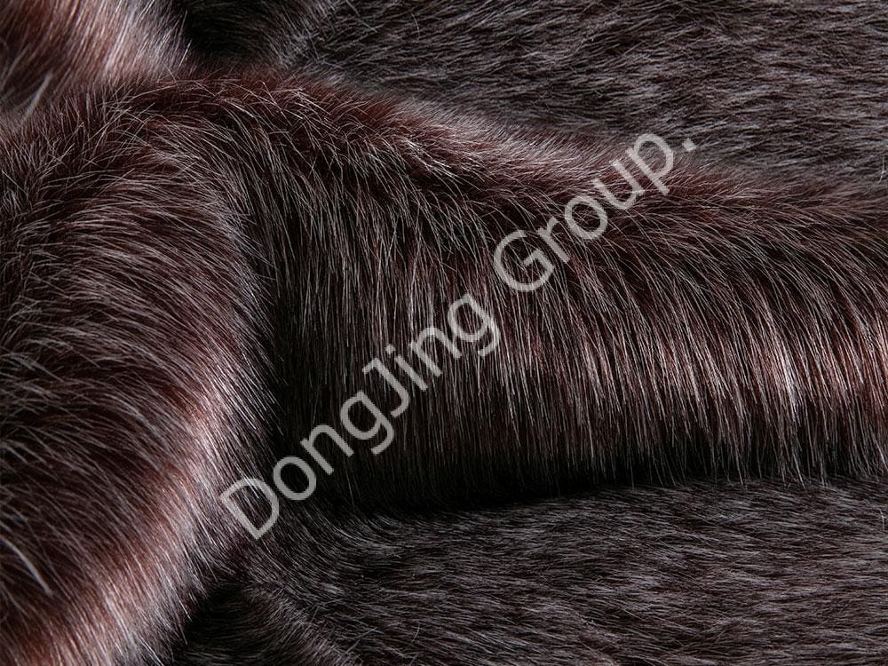 9KW0176-کلیپ قهوه قرمز خز روباه مودار سفید شده faux fur fabric