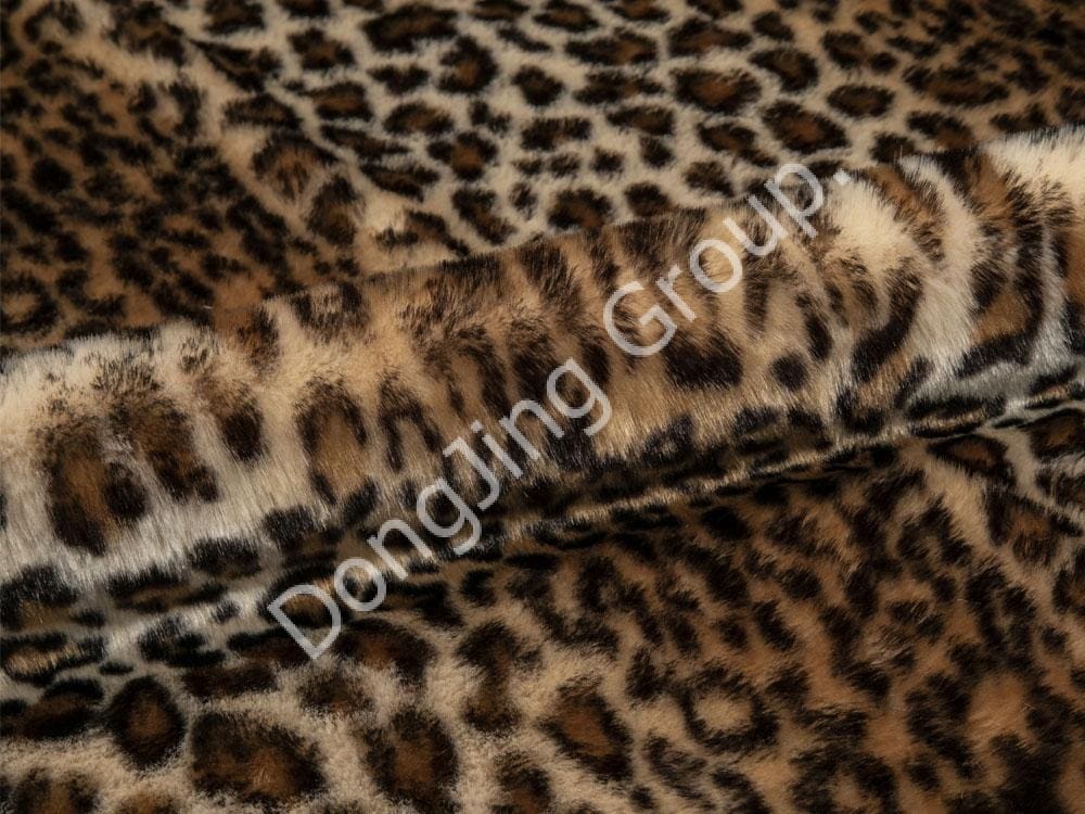 9P2009-مجموعه دوتایی چاپ پلنگ با چاپ برنج faux fur fabric