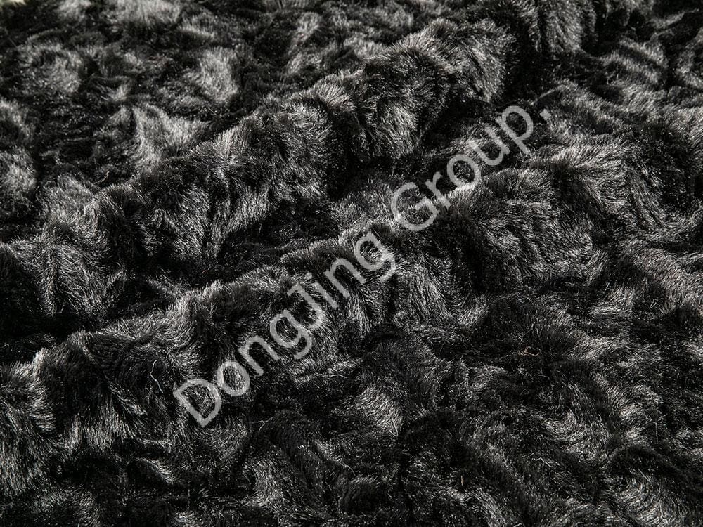 9T2446-موی خرگوش برس شده مشکی faux fur fabric