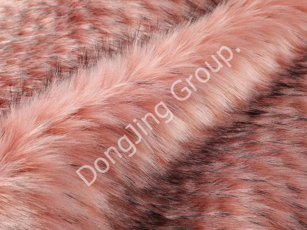 9W0684-موی راکون آناناسی صورتی faux fur fabric