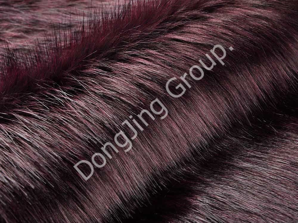 DP0663 - نوک خاکستری تیره و رنگ قرمز شرابی faux fur fabric