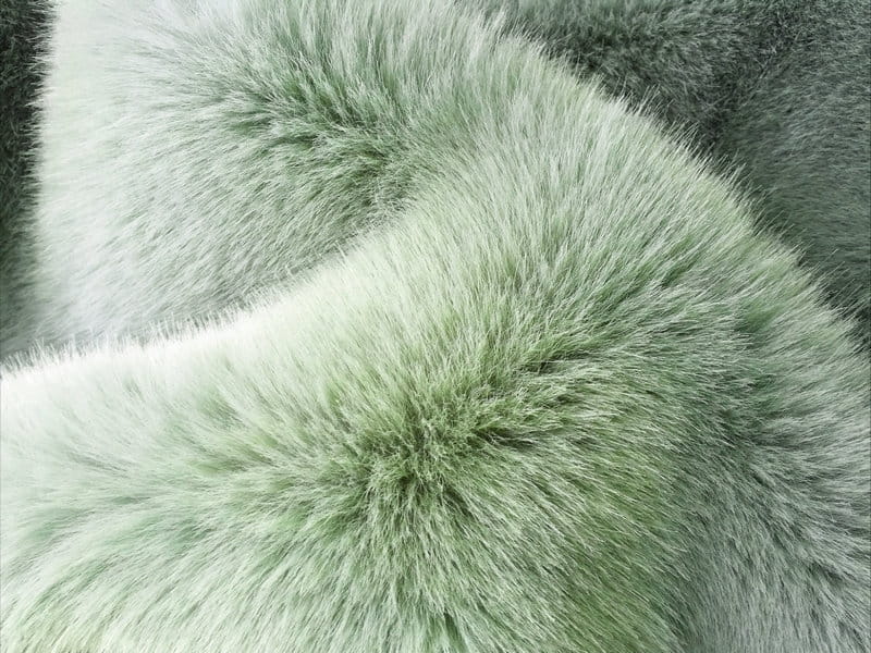 XD0011-روباه طلای سبز هل faux fur fabric